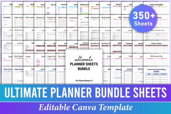 Download Ultimate Planner Sheets Bundle Canva - Ultimate Collection