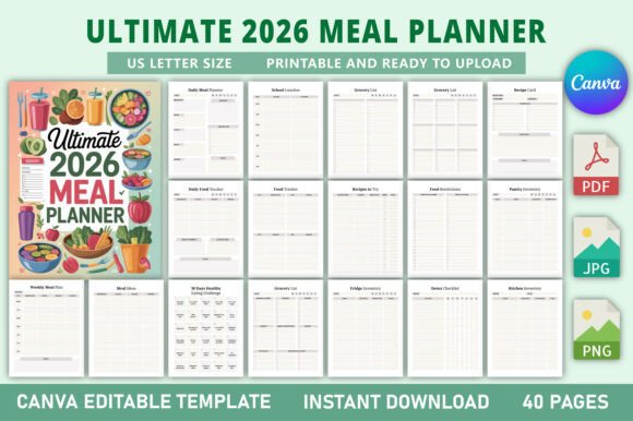 Download Ultimate 2026 Meal Planner KDP Interior - Ultimate Collection