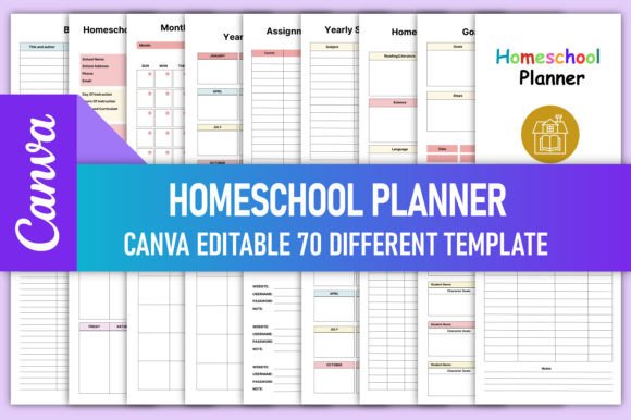 Download Homeschool Planner Bundle Canva Template - Home Collection