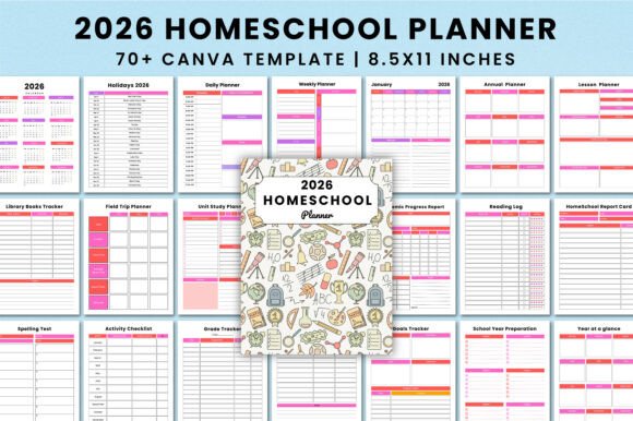 Download 2026 Homeschool Planner for Canva - Home Collection