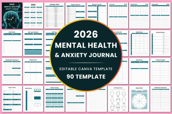 Download 2026 Mental Health &amp; Anxiety Journal KDP - Mental health Collection