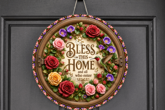 Download Bless This Home Hummingbird Door Sign - Home Collection