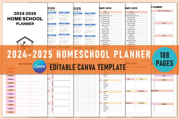 Download 2024-2025 Homeschool Planner for Canva - Home Collection