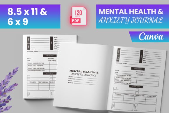 Download Mental Health &amp; Anxiety Journal Canva - Mental health Collection