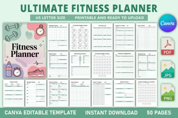 Download Editable Ultimate Fitness Planner - Ultimate Collection