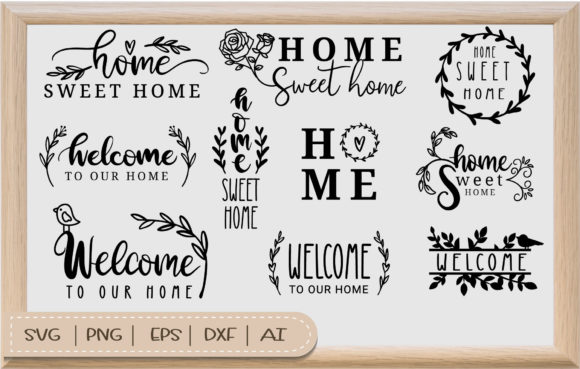 Download Home Sweet Home SVG Bundle for Cut File - Home Collection